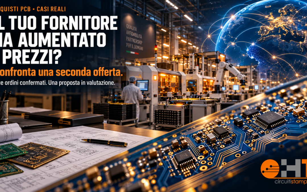 Rincari PCB 2026: tre casi reali, vantaggi dal 12% al 23%